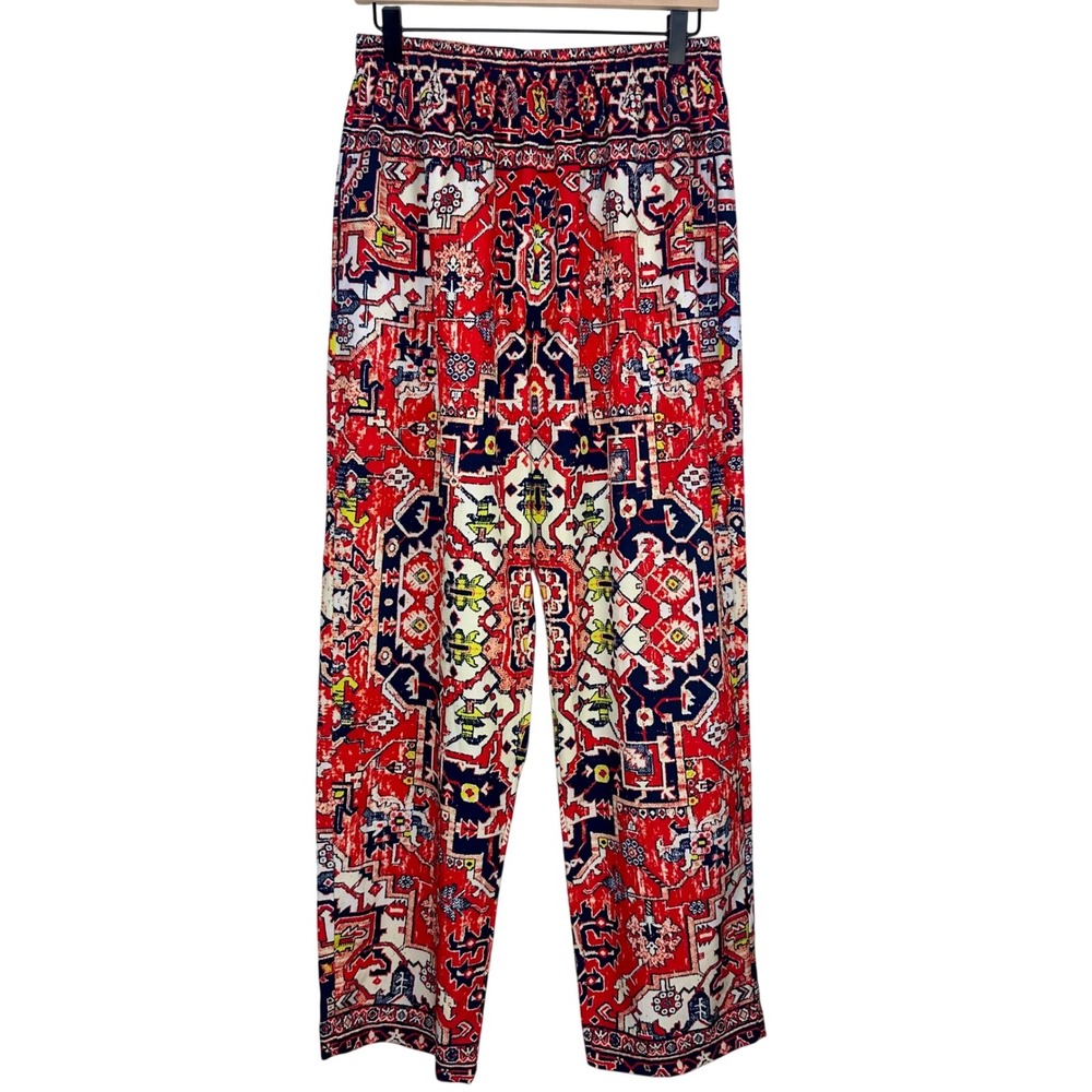 YoungLA 217 Persian Print Lounge Pants Red Navy Geometric Medium M YLA2790